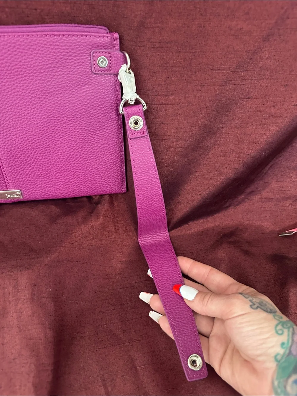 Vibrant Pink Jewell Wristlet Clutch 🩷✨